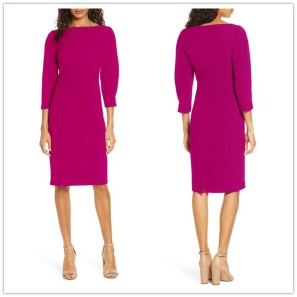 Eliza J Pleated Sleeve Sheath Dress size 14 Petite